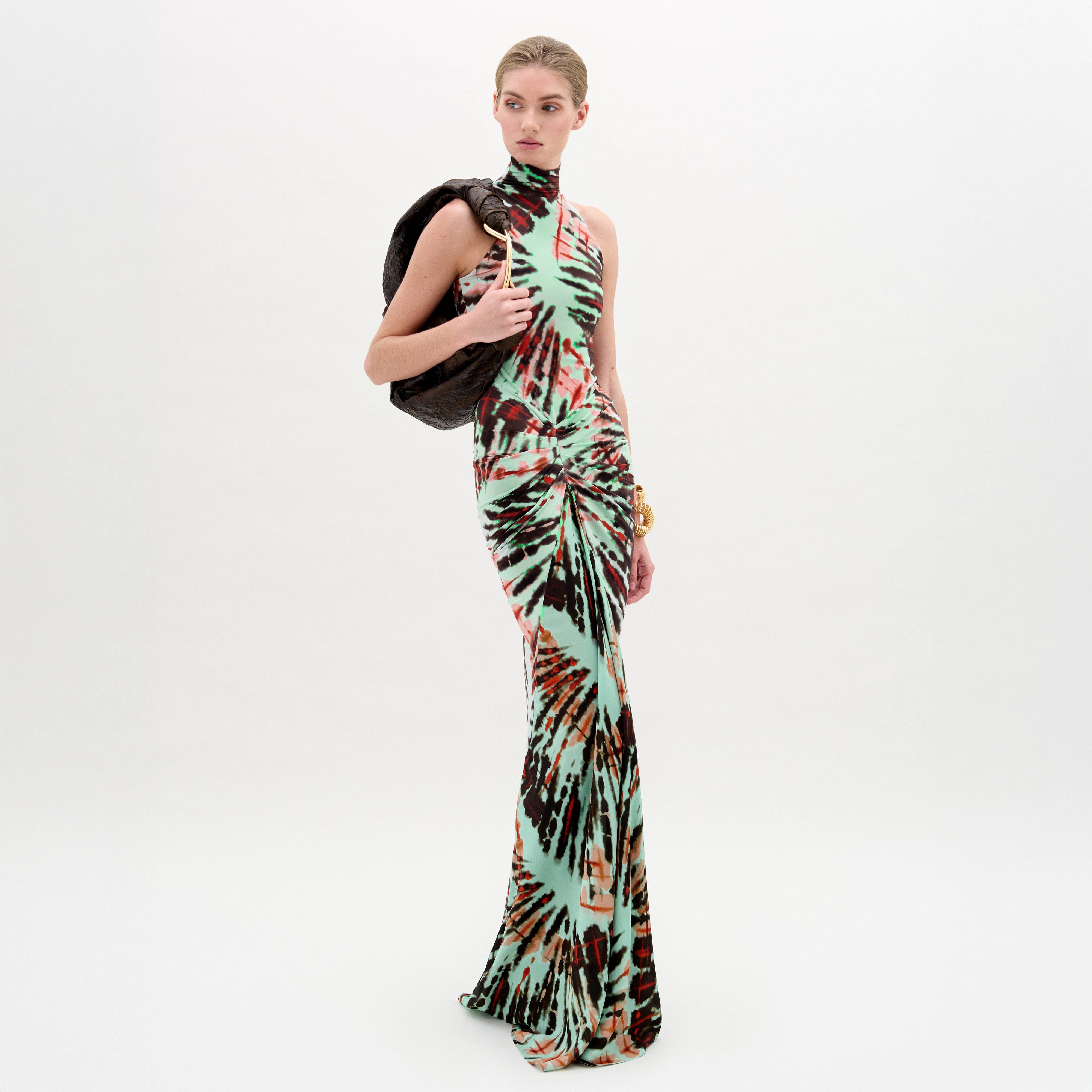 frances maxi dress Conrado Frances Maxi Dress - Black Chiffon Print