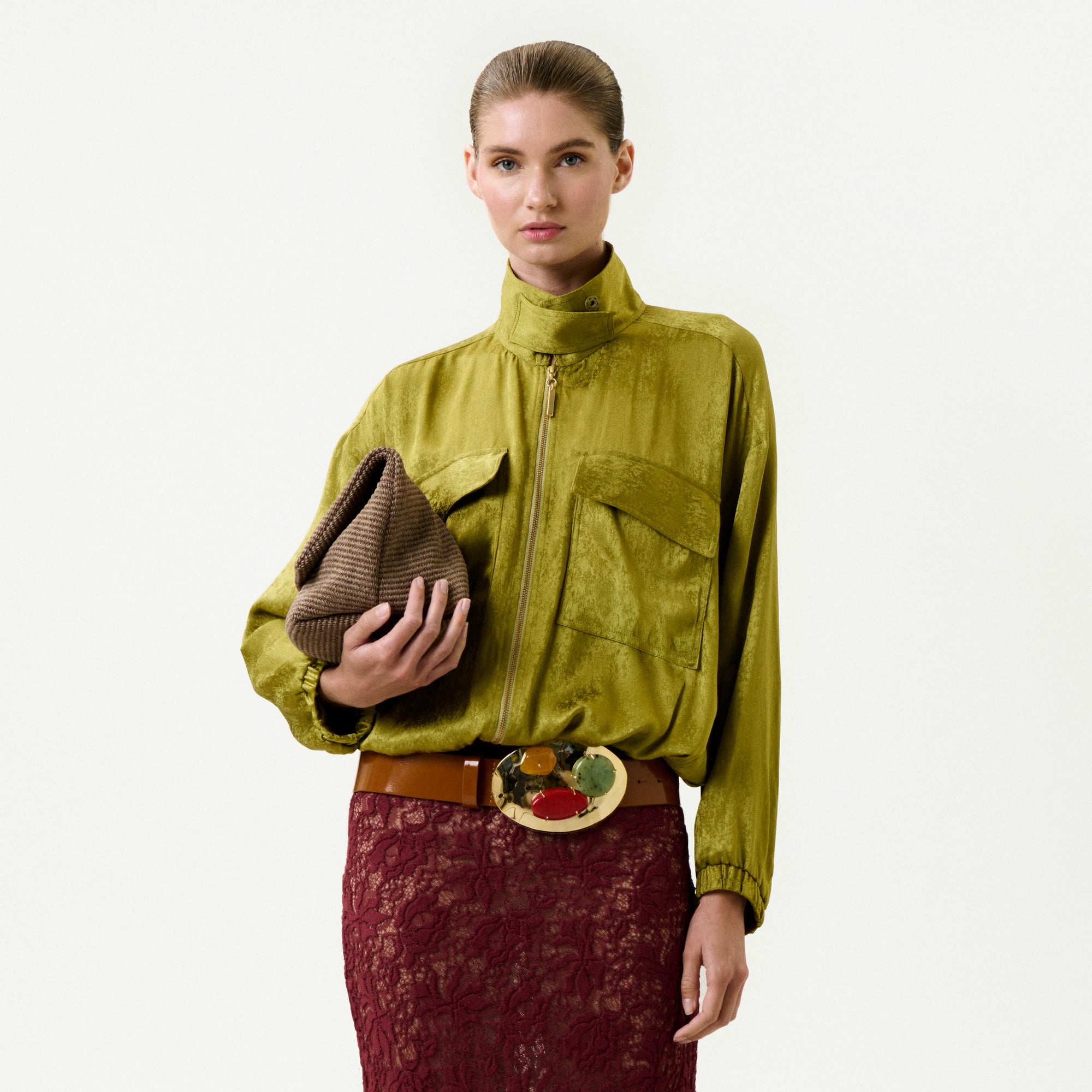 03-JheneJacket-Pistacho_MalekSkirt-Burgundy_FRONT_PRE-SPRING2027_f4dbad61-5458-4455-b3e2-f37217486506
