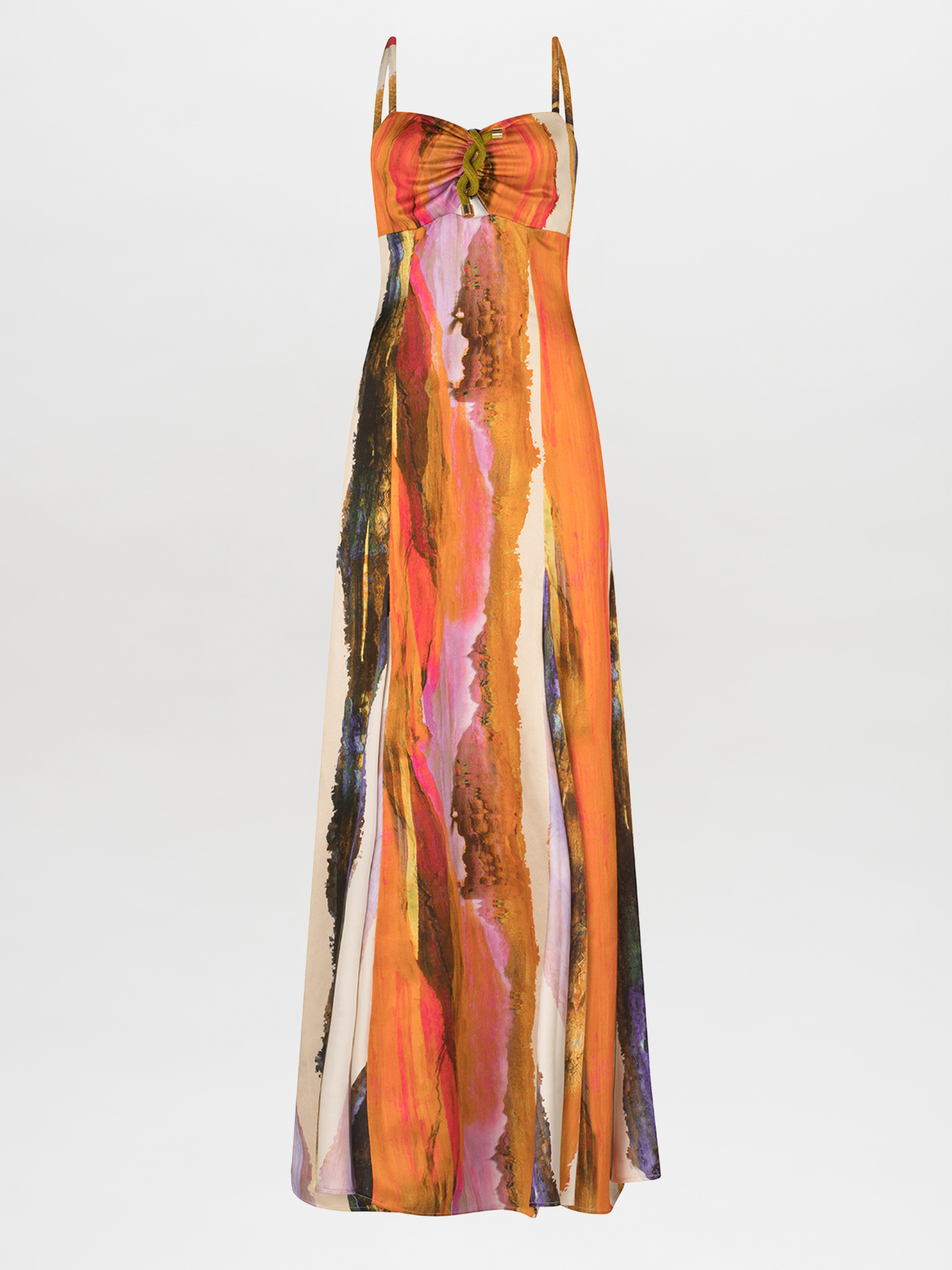 Artis Dress Orange Orchid Abstract