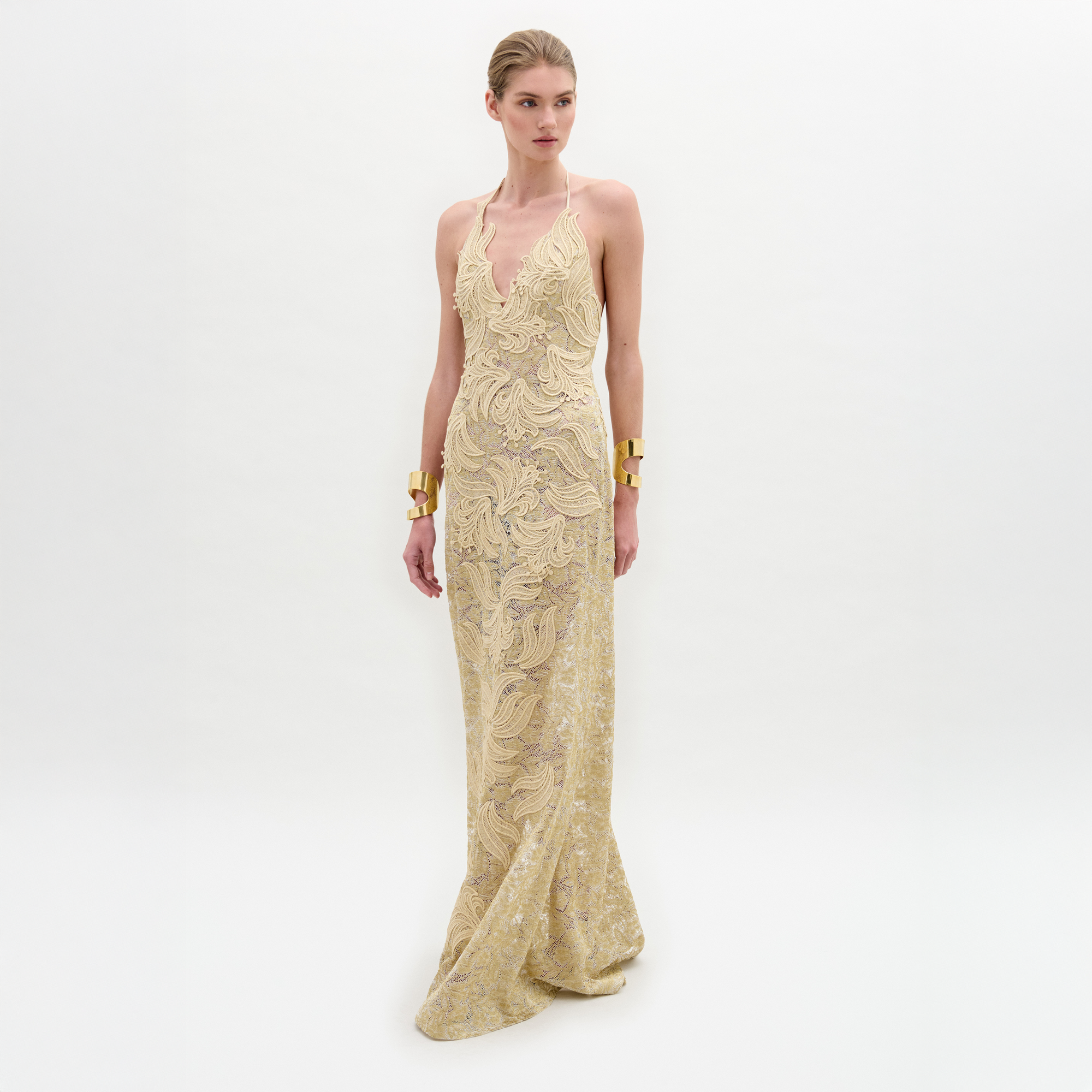AURORADRESS-GOLD_Front_PRE-FALL2025