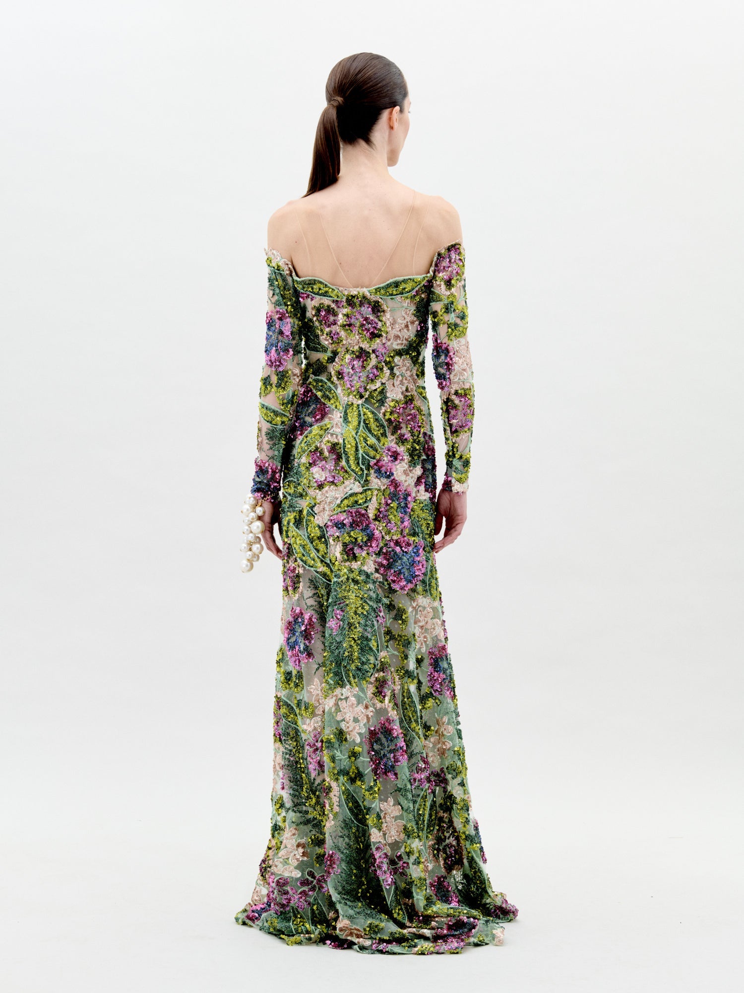 green dress with purple flowers A Line Spaghetti Straps Purple Prom Dress With 3D Flowers