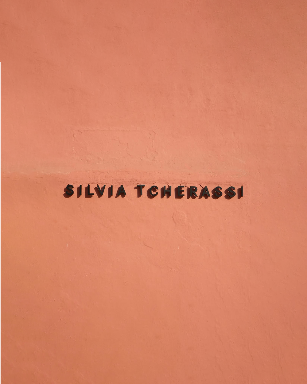 Text 'Silvia Tcherassi' on a pink background