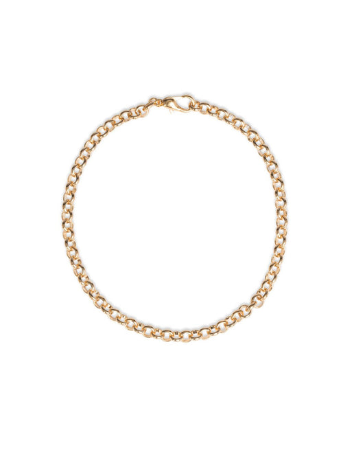 Felisa Necklace Gold plated brass chain necklace with a simple clasp, isolated on a white background.