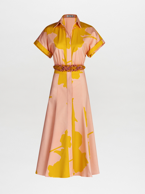 Noor Dress Yellow Nude Floral