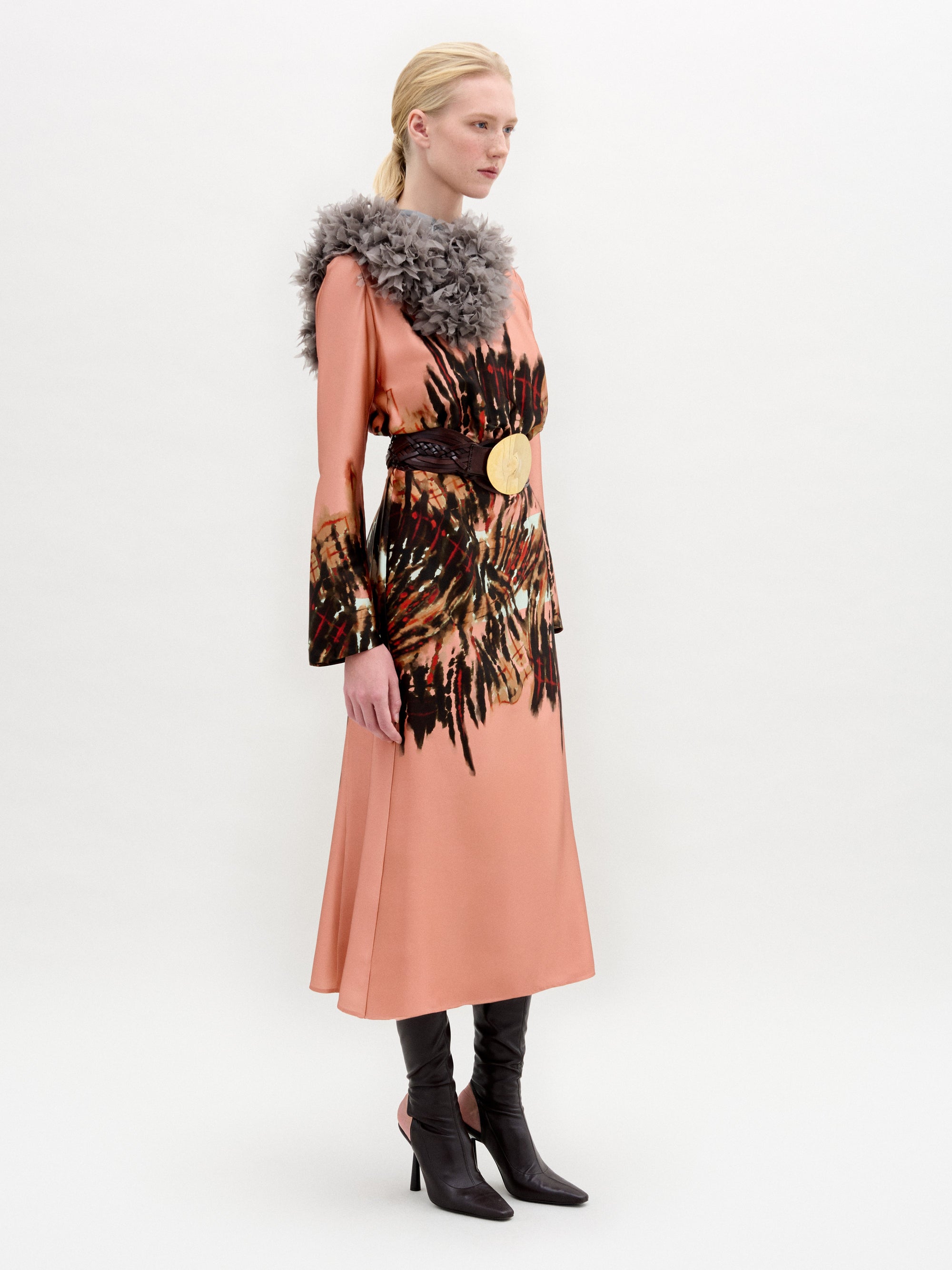 PESARO_DRESS_-_PEACH_ABSTRACT_FRONT_FALL_2025