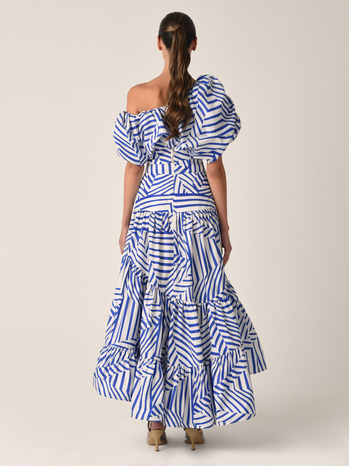 Blake Skirt Multi Directional Blue Stripes