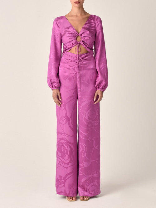 Casey Pant Magenta Orchid Jacquard