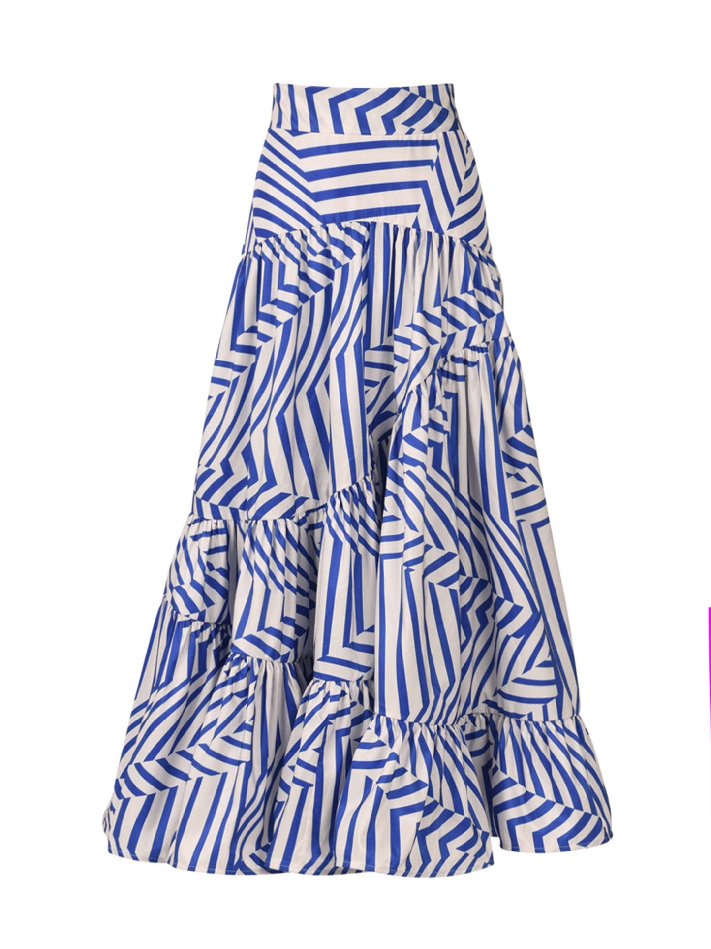 Blake Skirt Multi Directional Blue Stripes