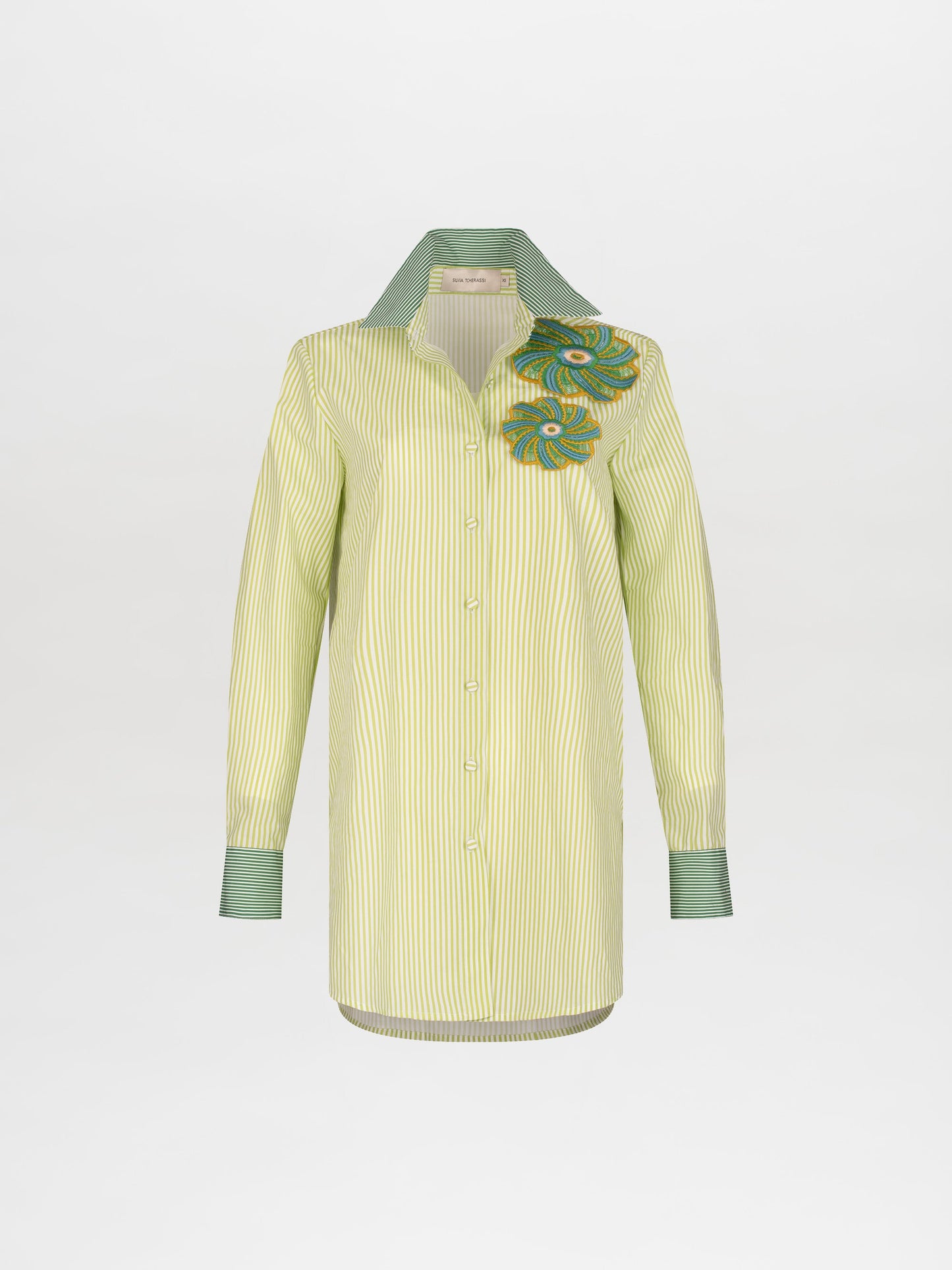 Shao Blouse Green Stripes