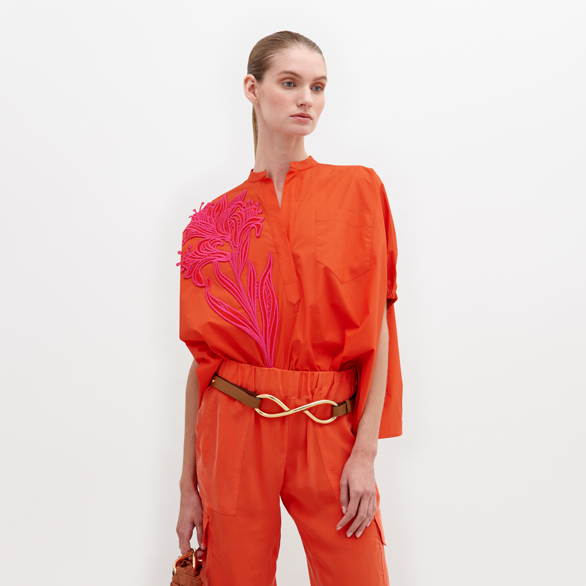 Susane_Blouse_-_Tangerine_Front