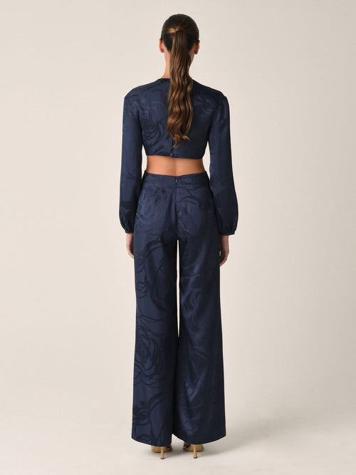 Joely Jumpsuit Navy Jacquard