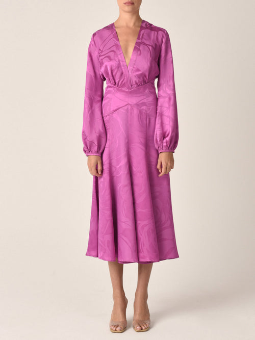 Kathryn Dress Magenta Orchid Jacquard