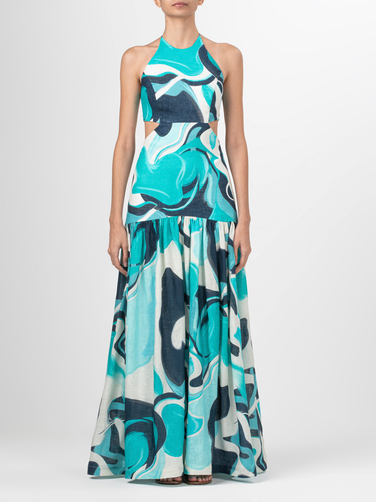 Rosalia Dress Turquoise Marble – Silvia Tcherassi EU