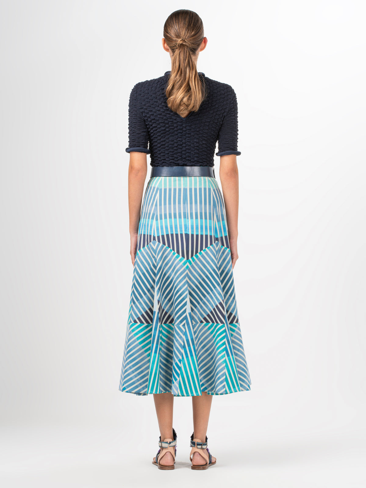 Madaini Skirt Infinite Blue Stripes