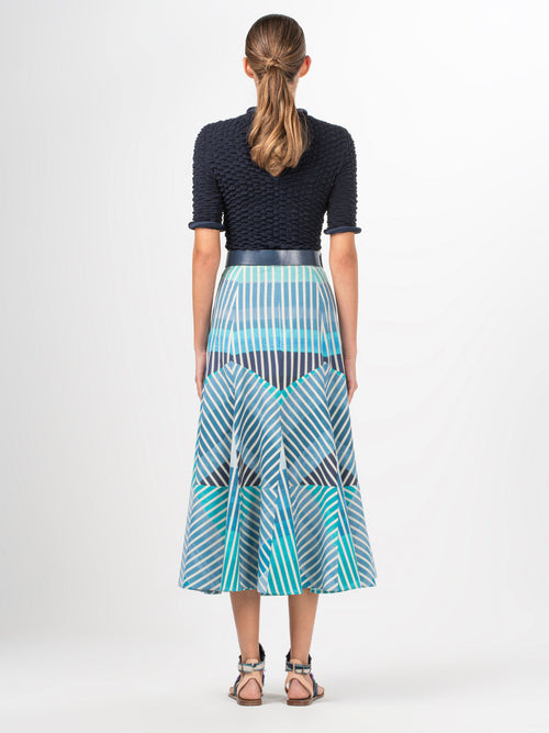 Madaini Skirt Infinite Blue Stripes