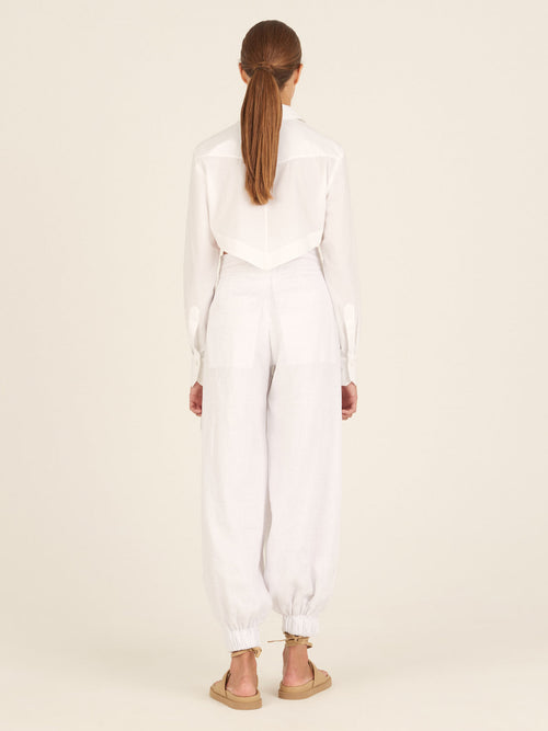 Brandon Pant White Linen