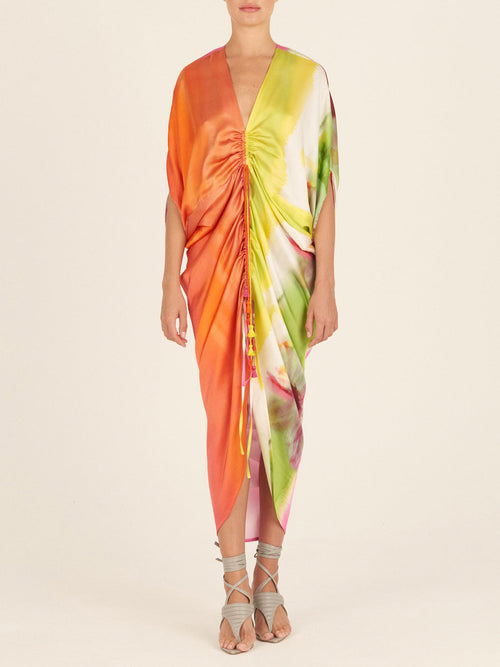 Cloister Dress Floral Gradient Rainbow