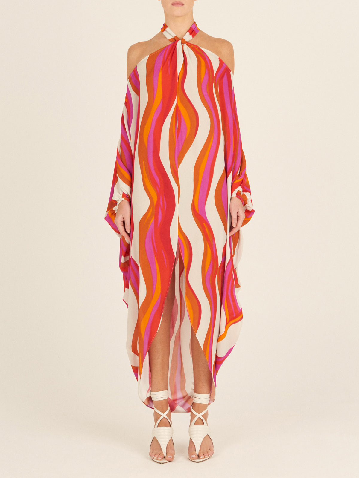 Jacqueline Kaftan Fuschia Abstract Waves