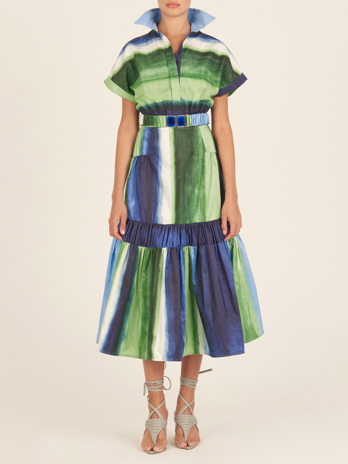 Kareli Dress Washed Emerald Blue