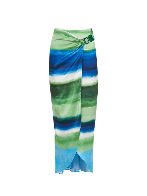 Adrianne Skirt Washed Emerald Blue