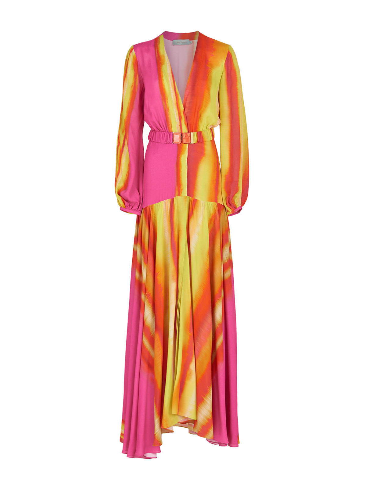 Nagore Dress Fuschia Lime Stripes